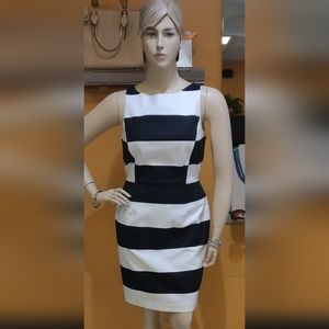 Worthington Black and White Sleeveless Knee Length Dress
